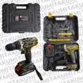PARAFUSADEIRA / FURADEIRA SEM FIO 25V COM MALETA E KIT 30 PEÇAS NK1418