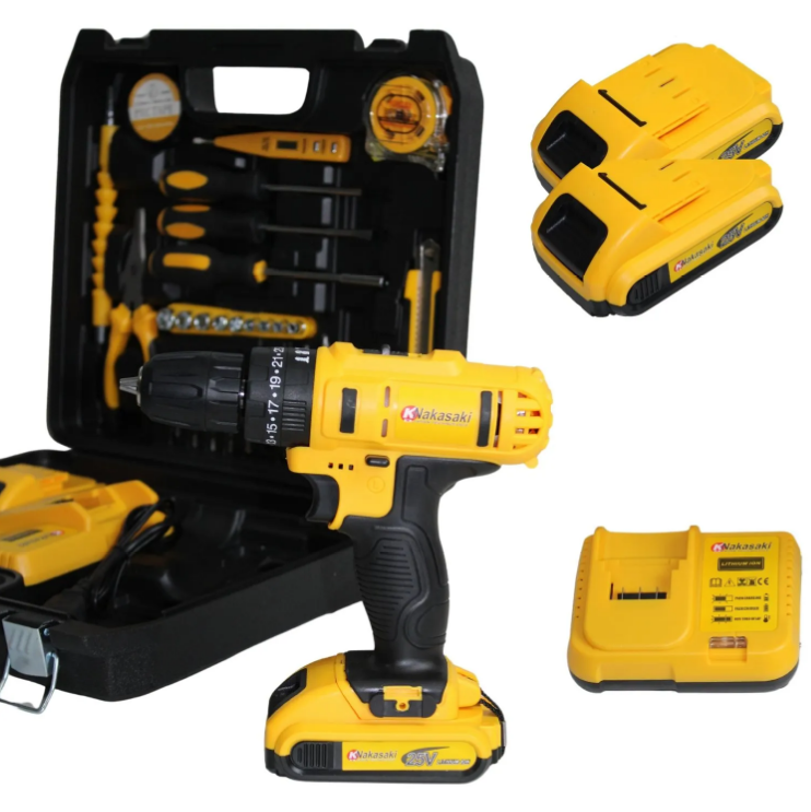 KIT FERRAMENTAS COM PARAFUSADEIRA 25V NK-7732PRO