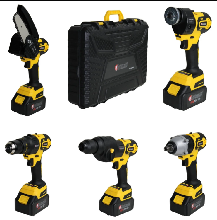 KIT MULTIFERRAMENTAS 5 EM 1 A BATERIA 48V AMARELA NK-1666-PRO-AM