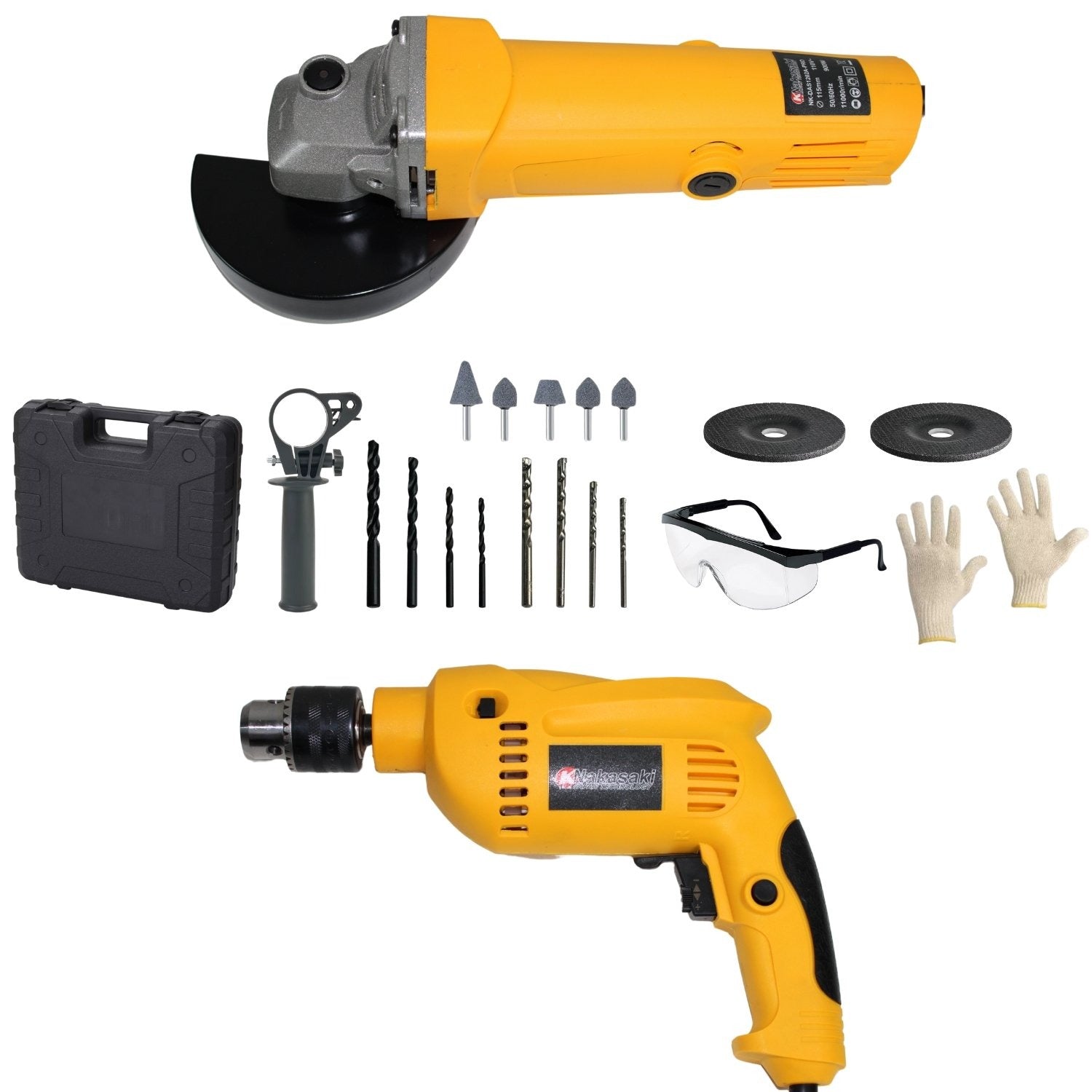 KIT 2 EM 1 FURADEIRA + ESMERILHADEIRA 900W 110V NK-DAS1202A-PRO