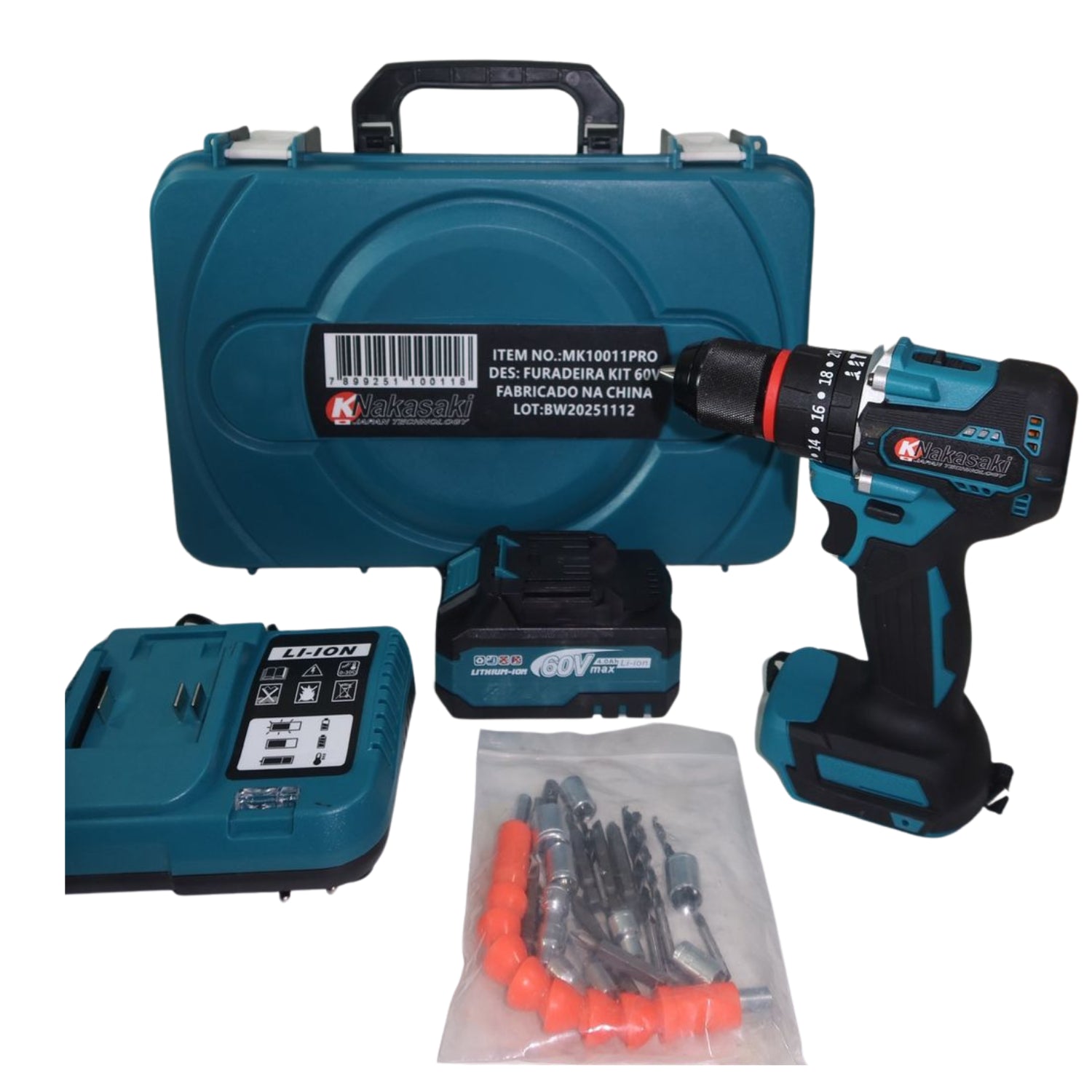 PARAFUSADEIRA A BATERIA BRUSHLESS AZUL 60W MK10011